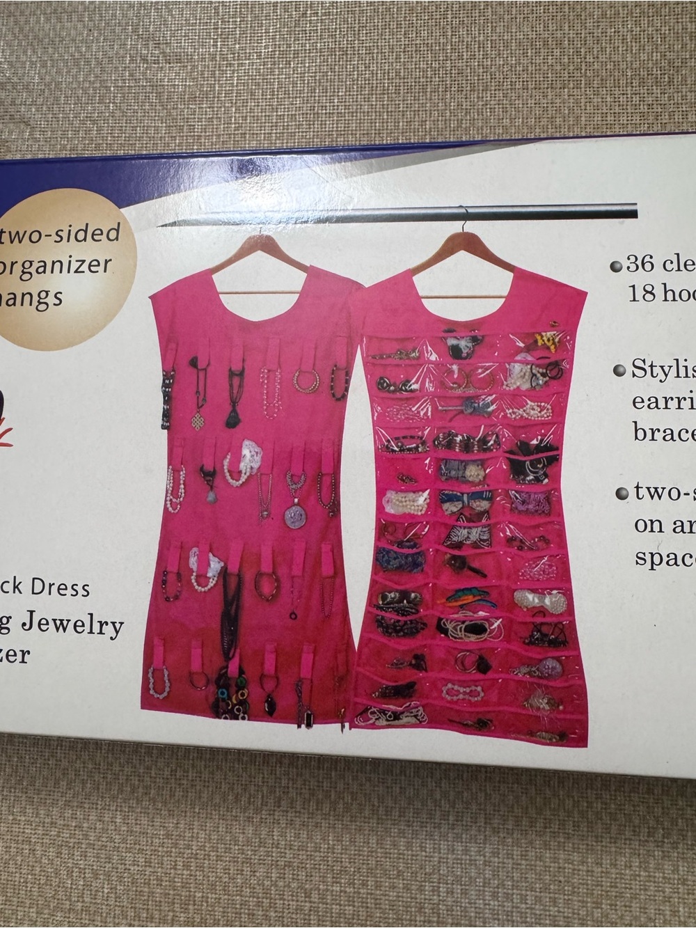 Amazon Pink Two-Sided Hanging Jewelry Organizer Dress